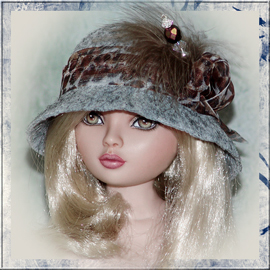 Robert Tonner Ellowyne Wilde Grey felt doll hats