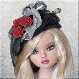 Black Doll hat fascinators
