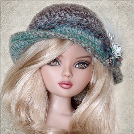 OOAK crochete doll hat